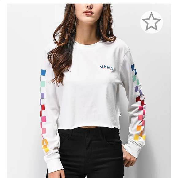 vans rainbow shirt long sleeve